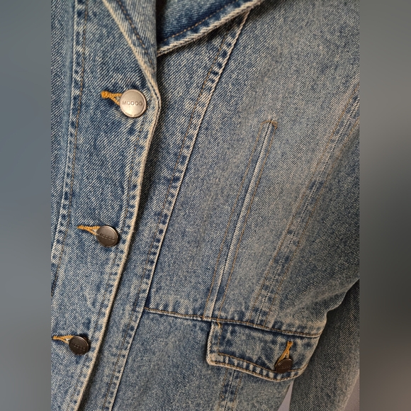 Vtg 90s Macys Modoo Womens Blue Denim Jean Jacket Size Large Retro Button Down - Picture 3 of 5